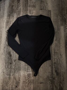 Abercrombie & Fitch Long-Sleeve Bodysuit - Black - Size Large